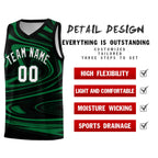 Custom Black Kelly Green Graffiti Pattern Fluids Style Sports Uniform Basketball Jersey Sets