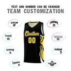 Custom Black Gold-White Graffiti Pattern Side Curve Pattern Sports Uniform Basketball Jersey Sets