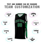 Custom Black Kelly Green-White Graffiti Pattern Side Curve Pattern Sports Uniform Basketball Jersey Sets