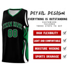 Custom Black Kelly Green-White Graffiti Pattern Side Curve Pattern Sports Uniform Basketball Jersey Sets