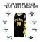 Custom Black Gold-White Graffiti Pattern Side Curve Pattern Sports Uniform Basketball Jersey Sets