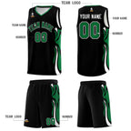 Custom Black Kelly Green-White Graffiti Pattern Side Curve Pattern Sports Uniform Basketball Jersey Sets