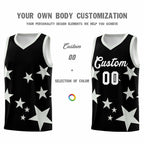 Custom Black Gray Graffiti Pattern Star Print Basketball Jersey Sets