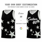 Custom Black Gray Graffiti Pattern Star Print Basketball Jersey Sets