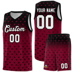 Custom Black Crimson Gradient Start Pattern Basketball Jersey Sets