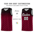 Custom Black Crimson Gradient Start Pattern Basketball Jersey Sets