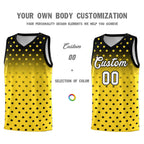 Custom Black Gold Gradient Start Pattern Basketball Jersey Sets