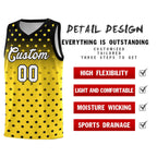 Custom Black Gold Gradient Start Pattern Basketball Jersey Sets