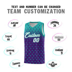 Custom Aqua Purple Gradient Start Pattern Basketball Jersey Sets