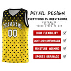 Custom Black Gold Gradient Start Pattern Basketball Jersey Sets