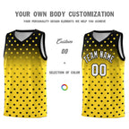 Custom Black Gold Gradient Start Pattern Basketball Jersey Sets