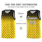 Custom Black Gold Gradient Start Pattern Basketball Jersey Sets