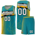 Custom Aqua Dot Scatter Graffiti Pattern Sports Uniform Basketball Jersey