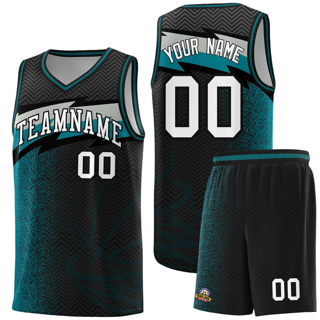 Custom Black Dot Scatter Graffiti Pattern Sports Uniform Basketball Jersey