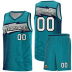 Custom Aqua Dot Scatter Graffiti Pattern Sports Uniform Basketball Jersey