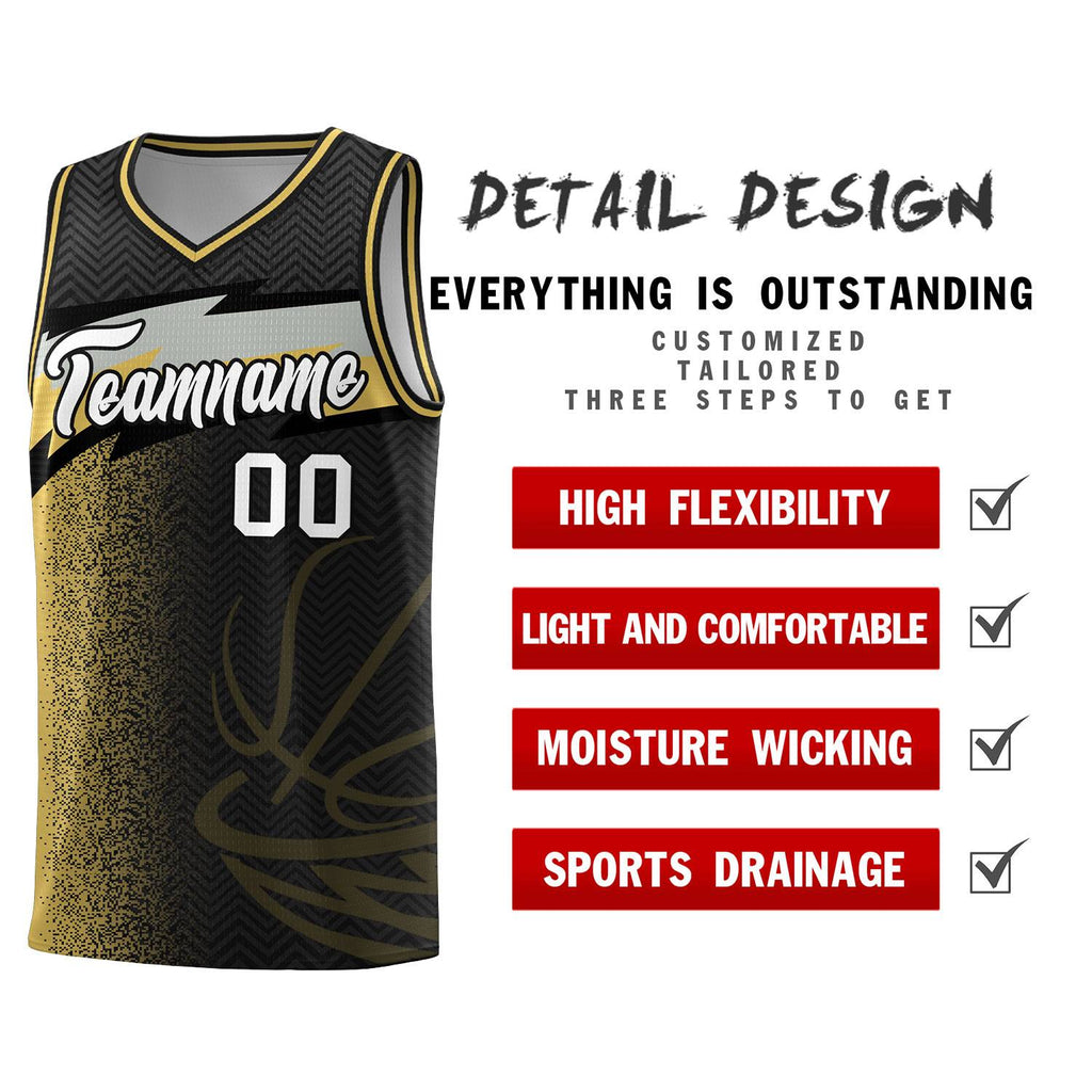 Custom Black Dot Scatter Graffiti Pattern Sports Uniform Basketball Jersey