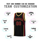 Custom Black Crimson-Old Gold Ribbon Pattern Basketball Kits