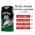 Custom Black Kelly Green Eagle Pattern Graffiti Pattern Sports Uniform Basketball Jersey