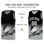 Custom Black Gray Eagle Pattern Graffiti Pattern Sports Uniform Basketball Jersey