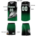 Custom Black Kelly Green Eagle Pattern Graffiti Pattern Sports Uniform Basketball Jersey