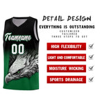 Custom Black Kelly Green Eagle Pattern Graffiti Pattern Sports Uniform Basketball Jersey