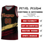 Custom Black Khaki and Red Graffiti Pattern Sports Uniform Basketball Jersey