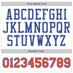 Custom White Orange-Blue Classic Tops Casual Fake Sleeve Basketball Jersey