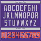 Custom Purple Gray-Orange Classic Tops Casual Fake Sleeve Basketball Jersey