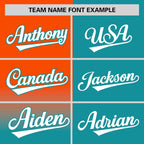 Custom Aqua Orange Personalized Half Gradient Design Authentic Baseball Jersey
