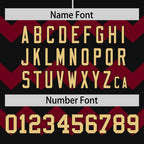 Custom Black Crimson-Khaki Personalized Ripple Design Authentic Baseball Jersey