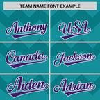 Custom Aqua Purple-White Personalized Ripple Design Authentic Baseball Jersey