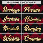 Custom Black Crimson-Khaki Personalized Ripple Design Authentic Baseball Jersey