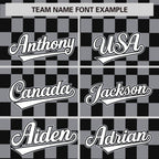 Custom Black Gray Personalized Plaid Fashion Design Authentic Baseball Jersey