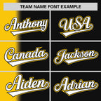 Custom Black Gold Pinstripe Personalized Gradient Authentic Baseball Jersey