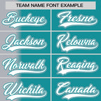 Custom Aqua Gray Pinstripe Personalized Gradient Authentic Baseball Jersey