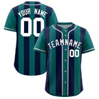 Custom Aqua Navy Thick Stripe Fashion Authentic Baseball jersey