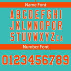 Custom Aqua Orange Classic Style Personalized Full Button Authentic Baseball Jersey