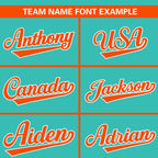 Custom Aqua Orange Classic Style Personalized Full Button Authentic Baseball Jersey