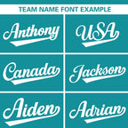 Custom Aqua White Classic Style Personalized Full Button Authentic Baseball Jersey