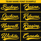 Custom Black Gold Classic Style Personalized Full Button Authentic Baseball Jersey