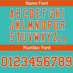 Custom Aqua Orange Classic Style Personalized Full Button Authentic Baseball Jersey