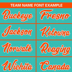 Custom Aqua Orange Classic Style Personalized Full Button Authentic Baseball Jersey