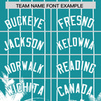 Custom Aqua White Pinstripe Coconut Tree Pattern Authentic Baseball Jersey
