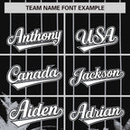 Custom Black Gray Pinstripe Coconut Tree Pattern Authentic Baseball Jersey