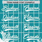 Custom Aqua White Pinstripe Coconut Tree Pattern Authentic Baseball Jersey