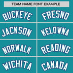 Custom Aqua Purple-White Personalized Color Block Authentic Baseball jersey