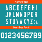 Custom Aqua Orange-White Personalized Color Block Authentic Baseball Jersey