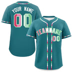 Custom Aqua Abrosexual For Pride Month Classic Style Authentic Baseball Jersey