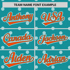 Custom Aqua White Personalized Polka Dot Graffiti Pattern Authentic Baseball Jersey