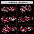 Custom Black Crimson Personalized Polka Dot Graffiti Pattern Authentic Baseball Jersey